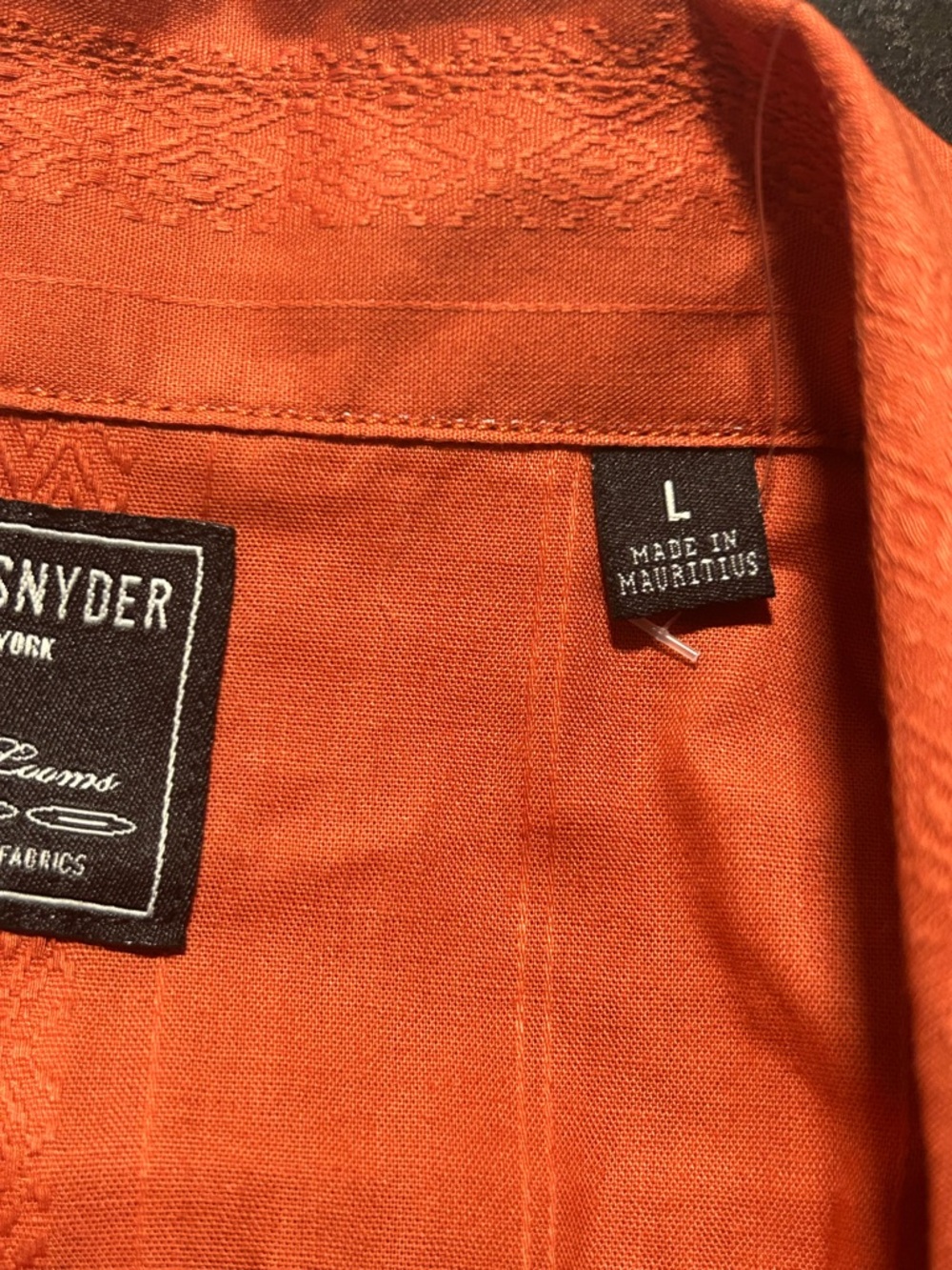 Todd Snyder Jacquard Three Looms camp shirt Men's large  Orange - Picture 10 of 10